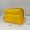 RF Solid Color Waterproof Nylon Puffer Cosmetic Bag