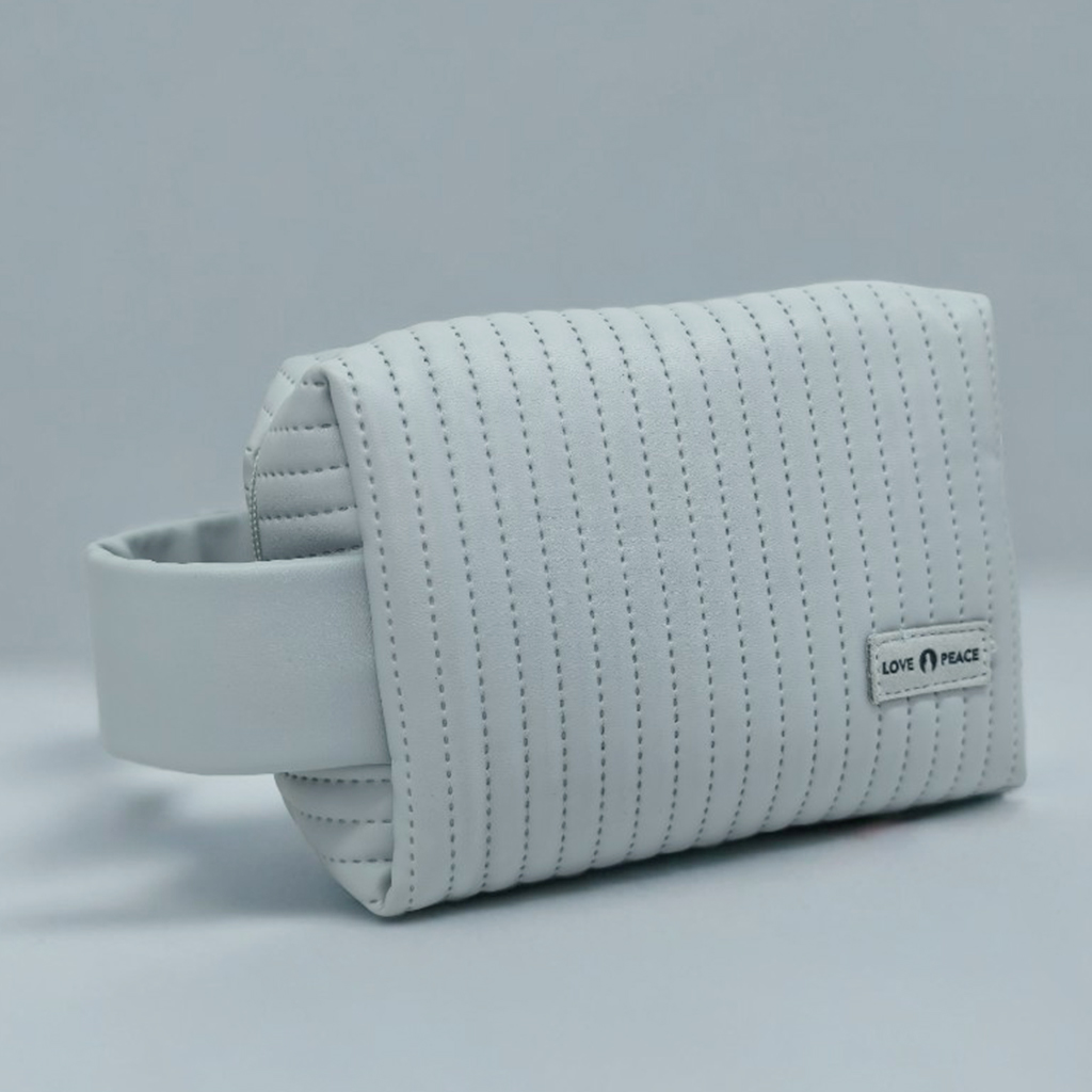 Royal Fair Blue Quilted Toiletry Bag Multi Pocket Zippered Makeup Organizer Compact Cosmetic Storage