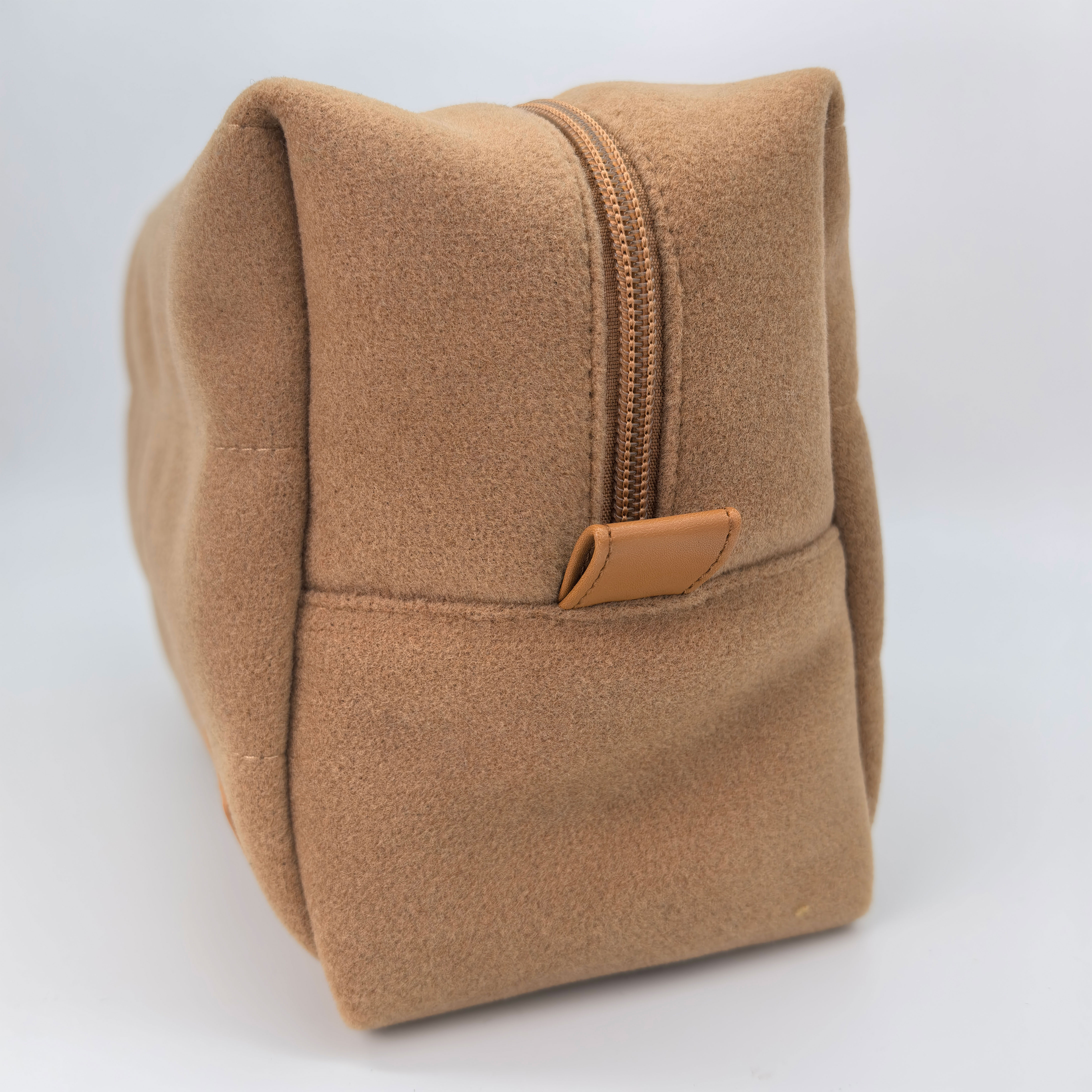 Royal Fair Elegant Cosmetic Bag Premium looking Faux Suede and Stylish Leather Strap for Neatly Stowing Makeup