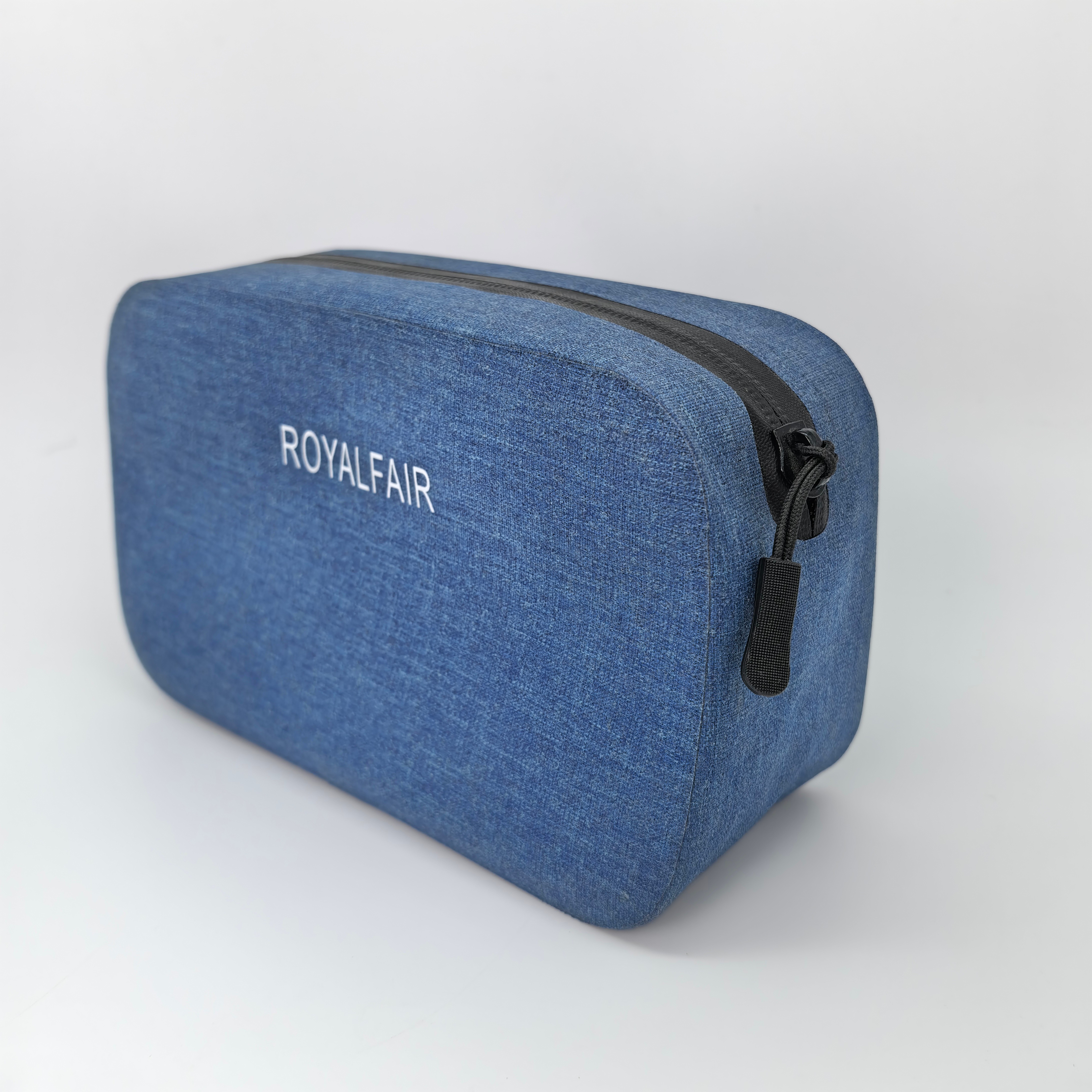 Royal Fair Travel Cosmetic Case Blue Durable Organizer Zippered Makeup Bag Lightweight Daily Use