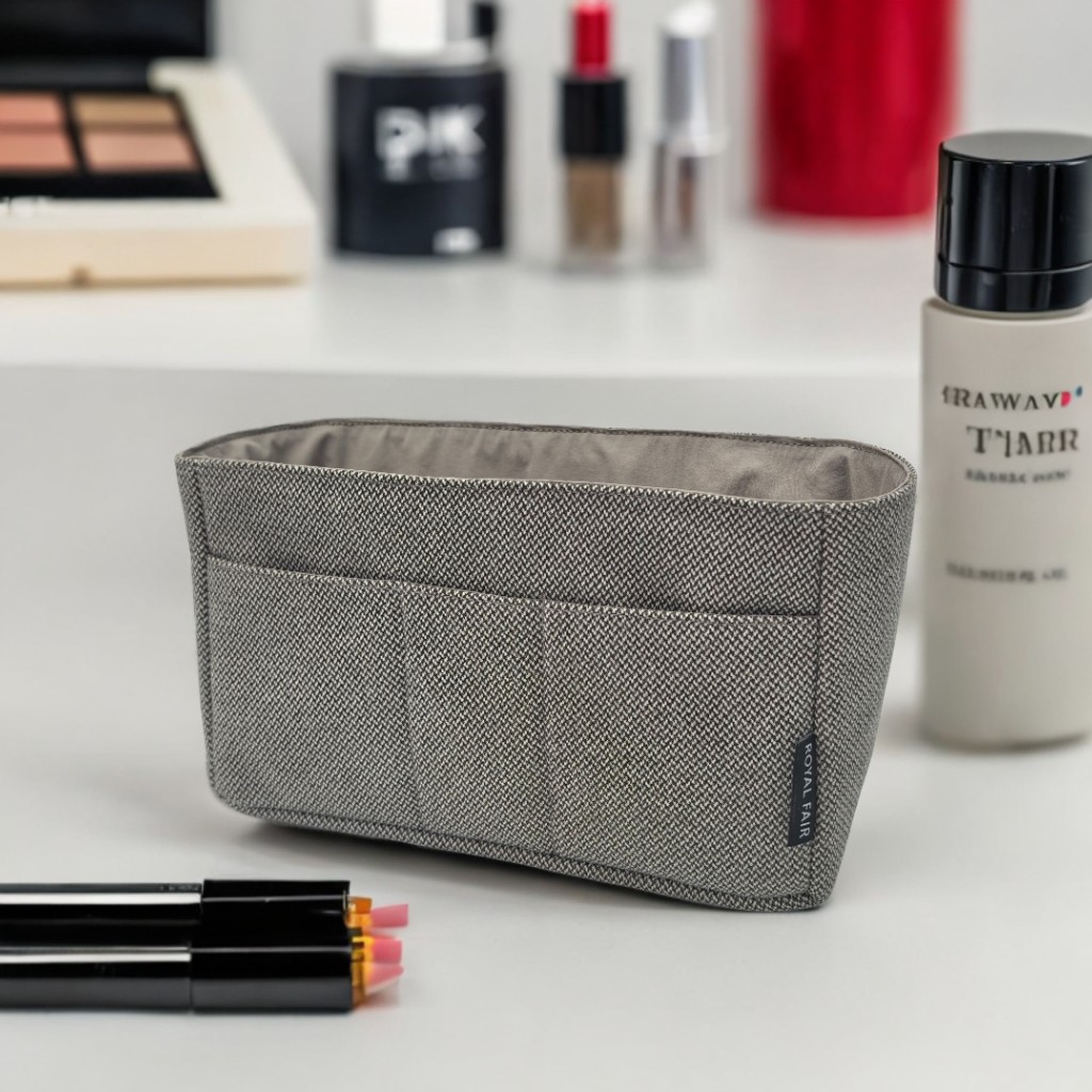 Royal Fair Foldable Cotton Storage Bag with Zippered Compartments Durable Daily Use Accessory