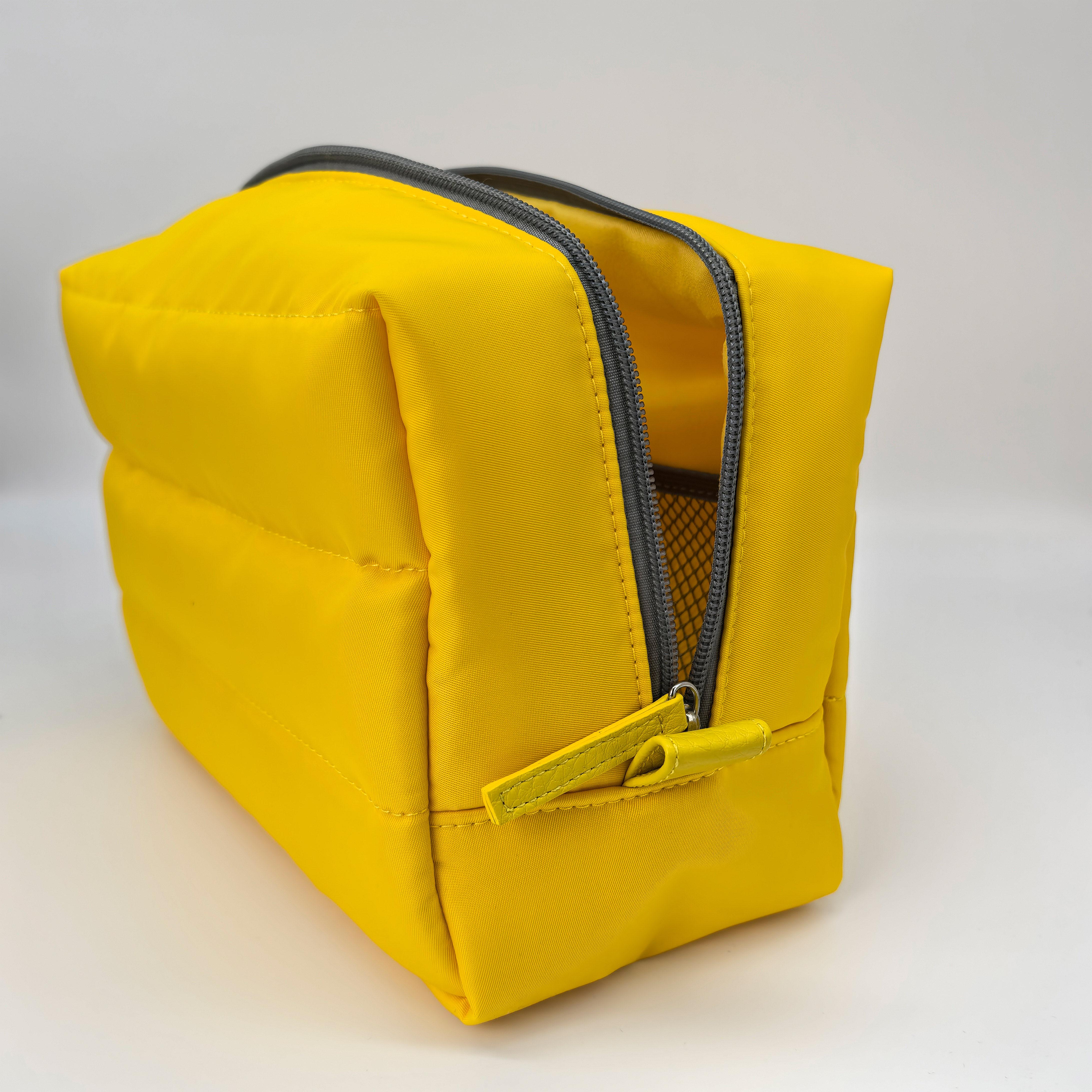 RF Solid Color Waterproof Nylon Puffer Cosmetic Bag