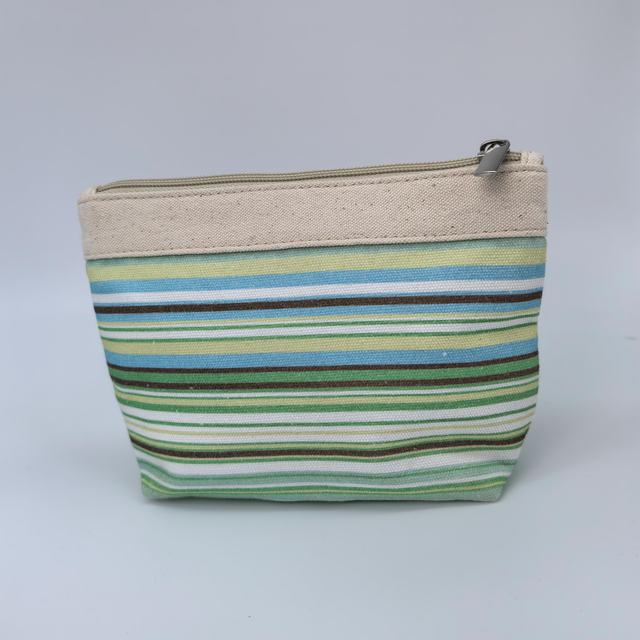 RF Logo Eco Friendly Durable Zipper Canvas Makeup Bag