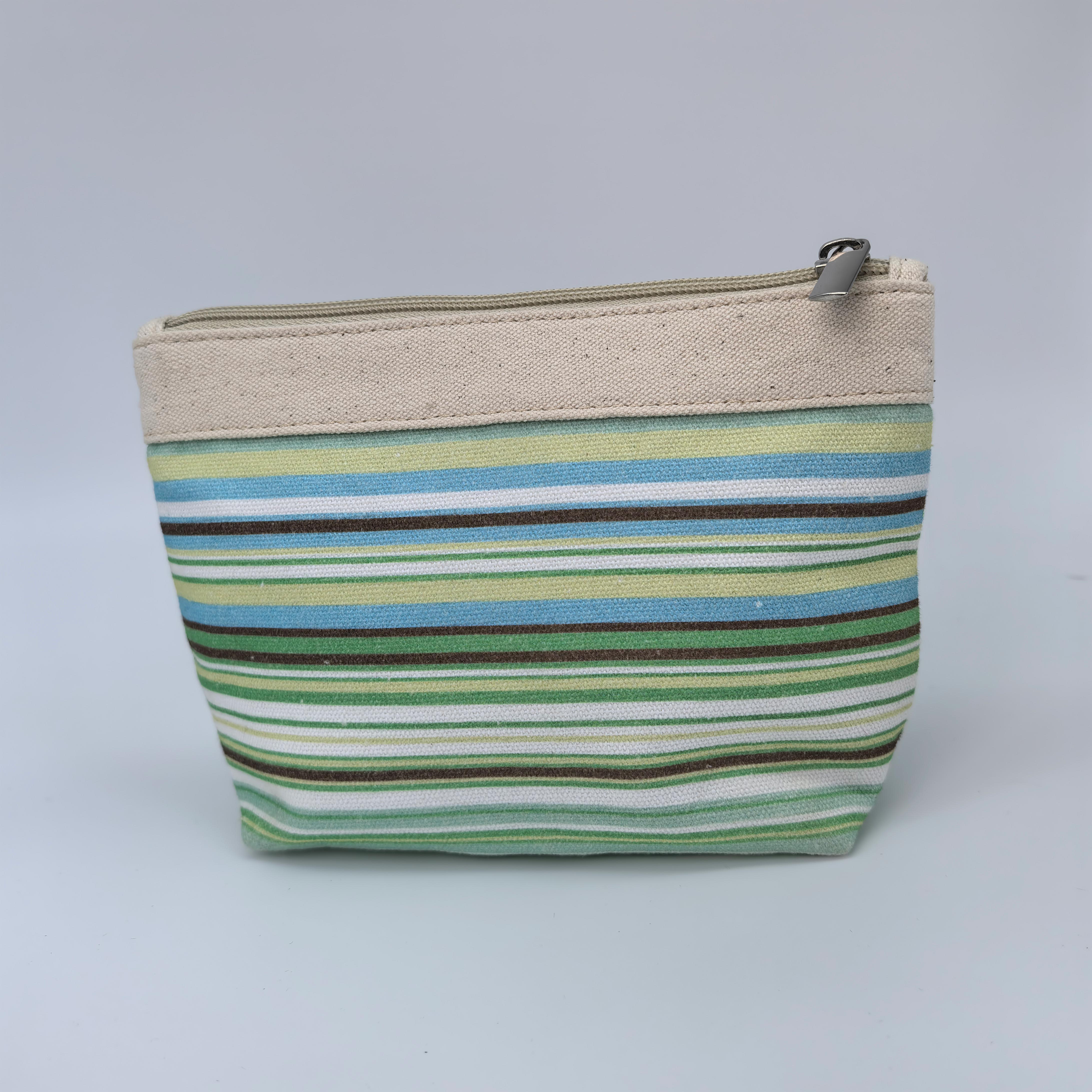 RF Logo Eco Friendly Durable Zipper Canvas Makeup Bag