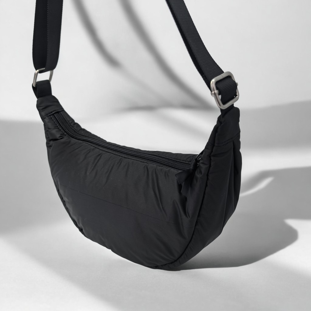 Royal Fair Custom Chic Half Moon Shaped Women's Shoulder Bag Soft Padded Fabric with Adjustable Strap for Comfort