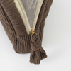 RF Brown Soft Storage Corduroy Cosmetic Bag