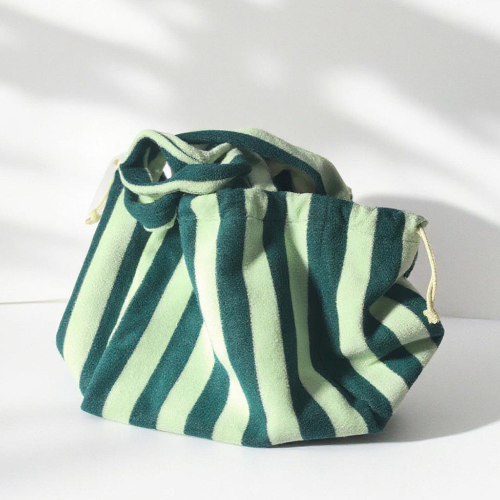 RF Large Soft Two-color Striped Towel Cloth Tote Bag