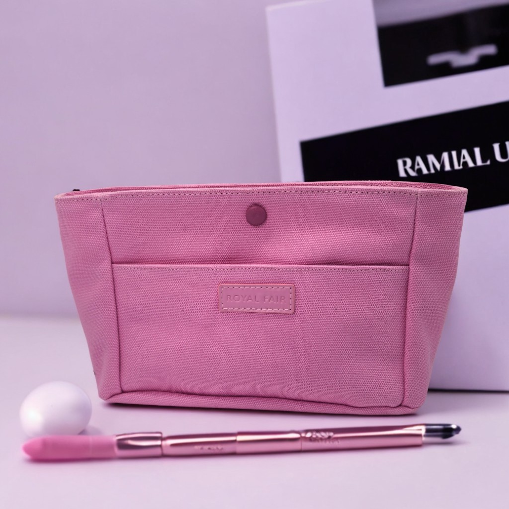 Royal Fair Multi-Functional Canvas Toiletry Bag Spacious Open Top Cosmetic Organizer for Travel Home Storage Solutions