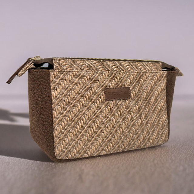 Royal Fair Custom Straw Cosmetic bag Handwoven wide open Storage Makeup Organizer Portable Chic Durable bag For Daily