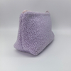 Royal Fair Purple Plush Toiletry Bag Embroidered Design Compact Cosmetic Organizer Multi-Pocket Travel Storage