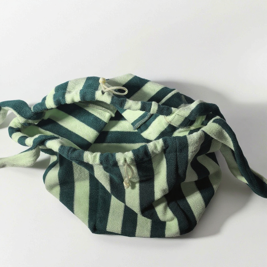 RF Large Soft Two-color Striped Towel Cloth Tote Bag