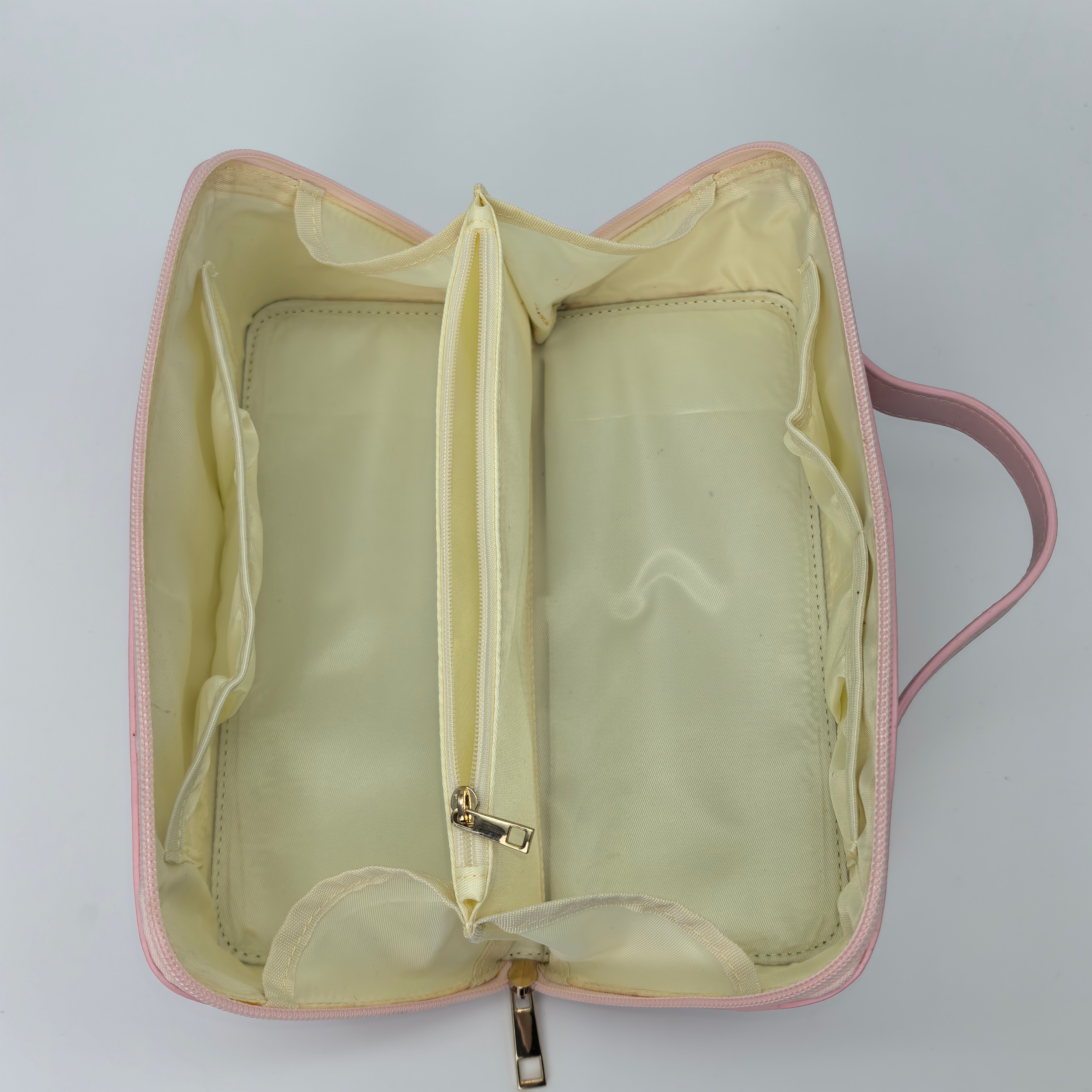 Royal Fair Leather Cosmetic Bag Leather Wide Opening Durable Makeup Organizer Travel Toiletry Bag