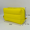 Royal Fair Custom Solid Yellow Soft Neoprene Cosmetic Bag Pouch Big Capacity Neoprene Cosmetic Bag Handle Storage Make up Bag