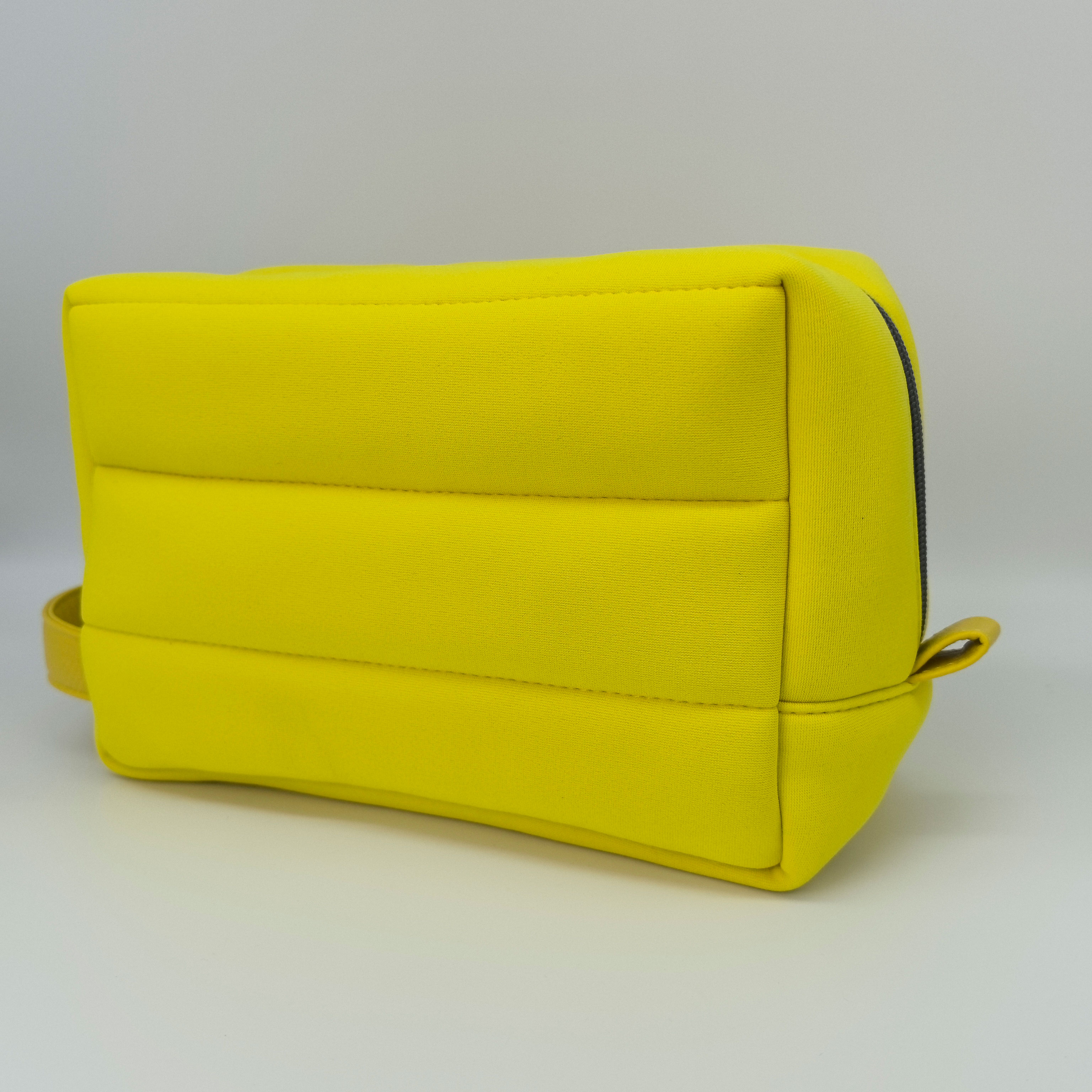 RF Solid Yellow Soft Storage Neoprene Cosmetic Bag