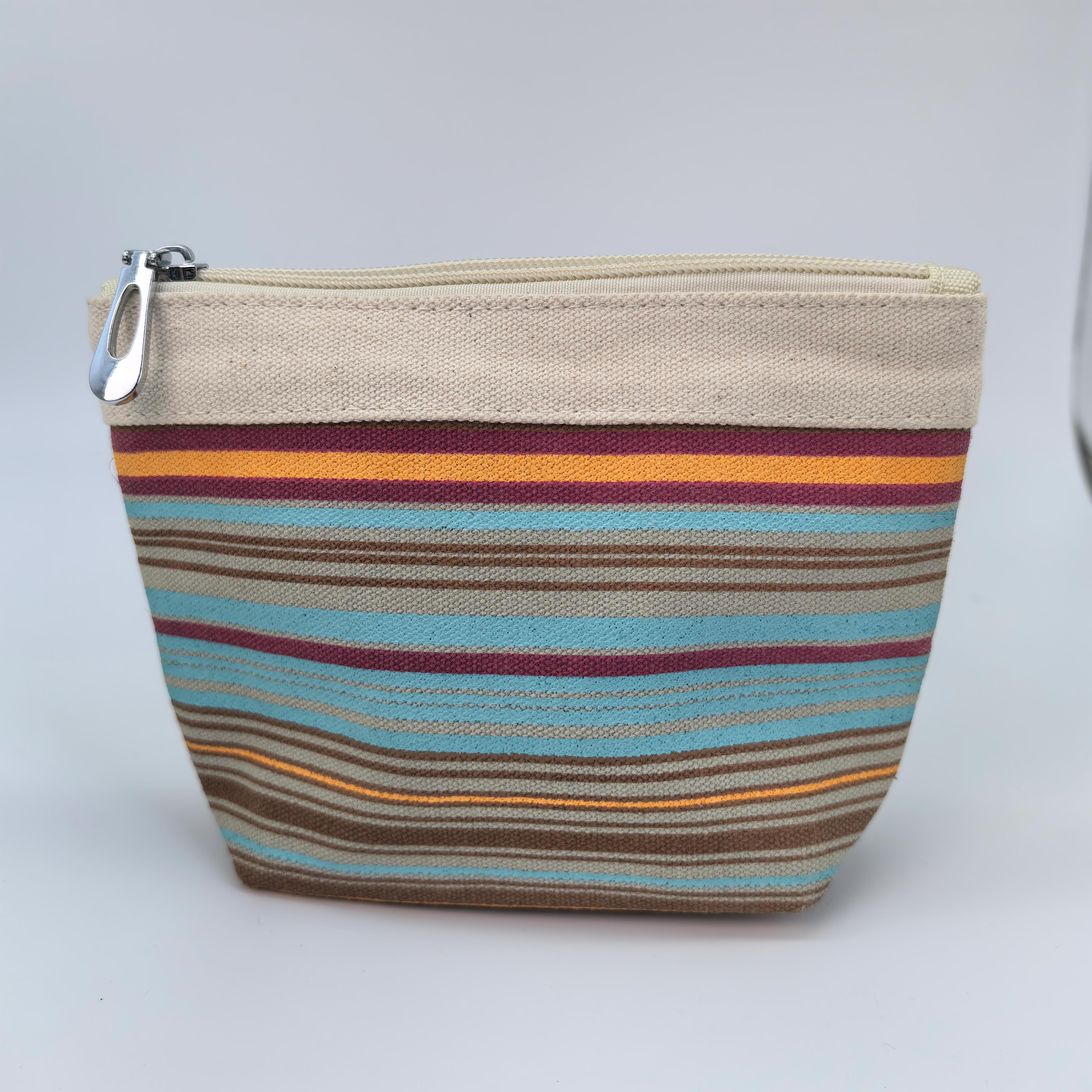 RF Logo Eco Friendly Durable Zipper Canvas Makeup Bag