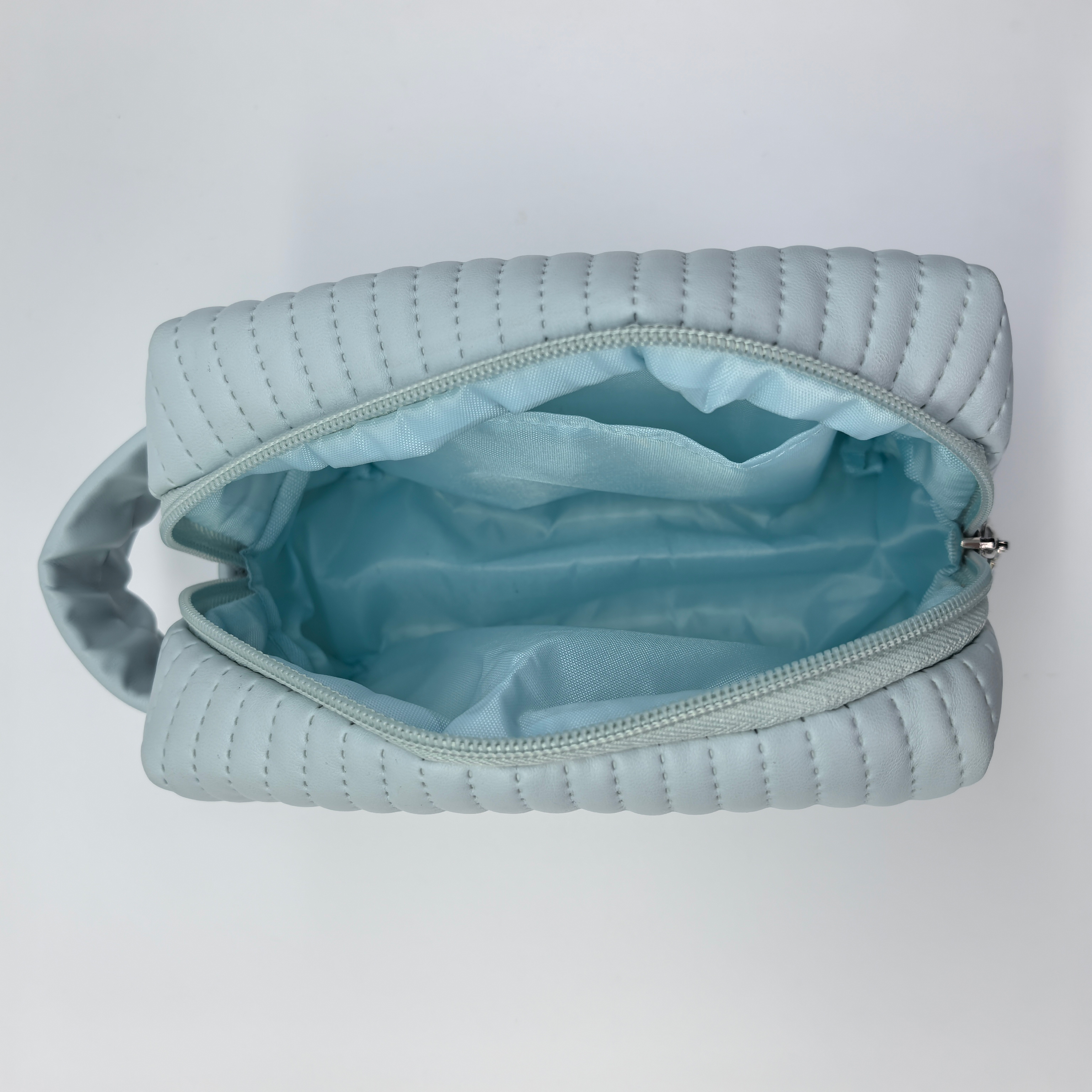 Royal Fair Blue Quilted Toiletry Bag Multi Pocket Zippered Makeup Organizer Compact Cosmetic Storage