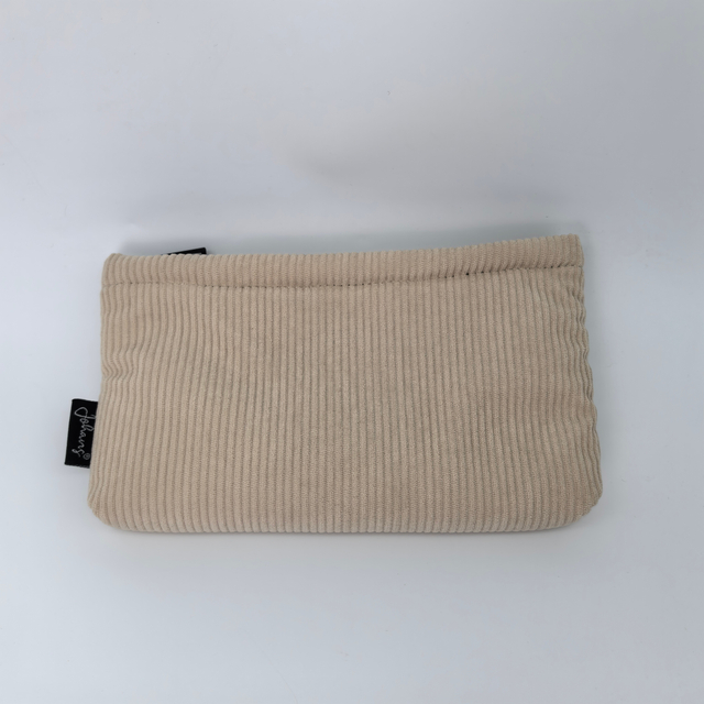 Royal Fair Corduroy Toiletry Pouch Apricot Zippered Cosmetic Bag Durable Travel Organizer