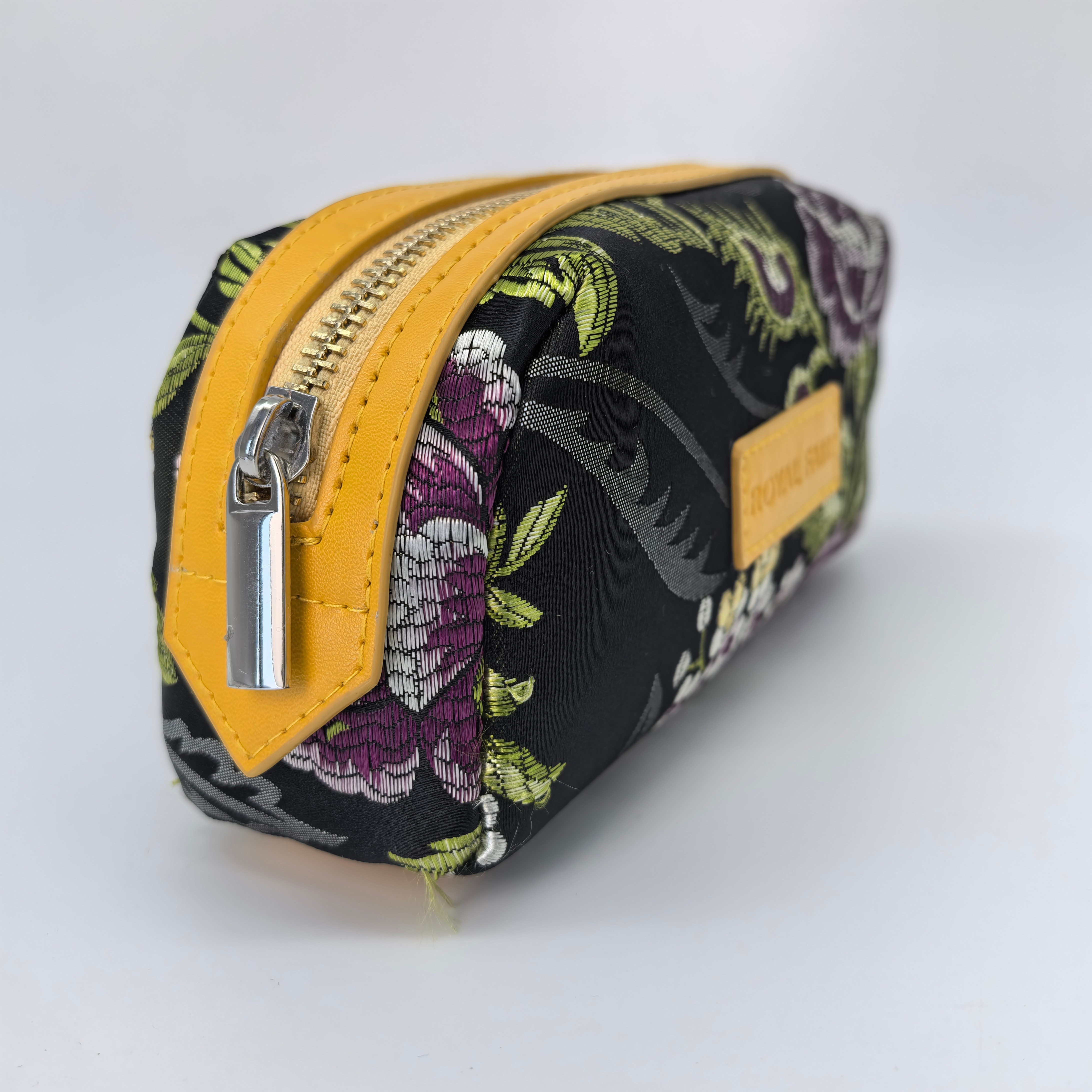 Royal Fair New Private Label Luxury Embroidery Women Makeup Bag Eco Zipper embroidered cosmetic bag Travel Make up Organizer