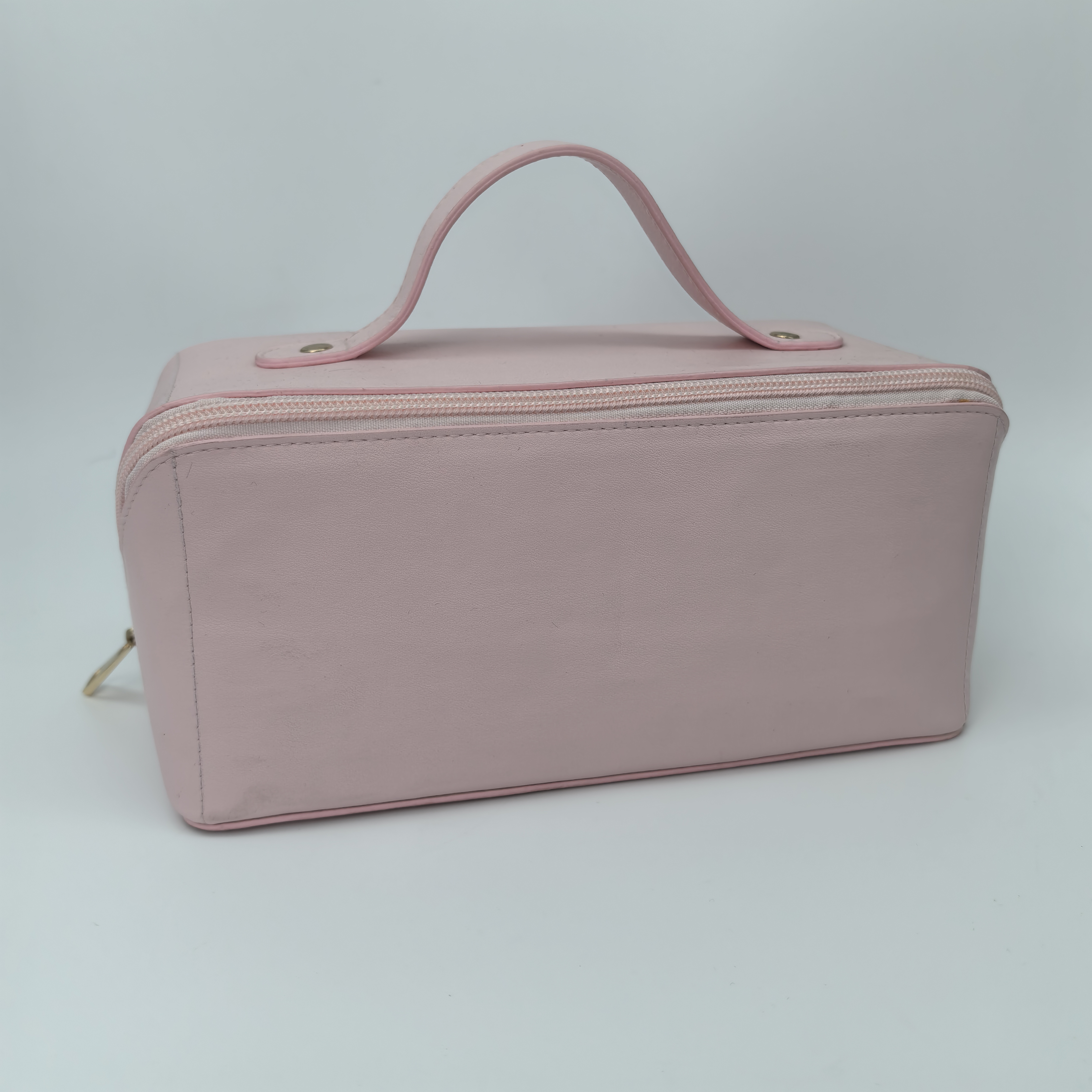 Royal Fair Leather Cosmetic Bag Leather Wide Opening Durable Makeup Organizer Travel Toiletry Bag