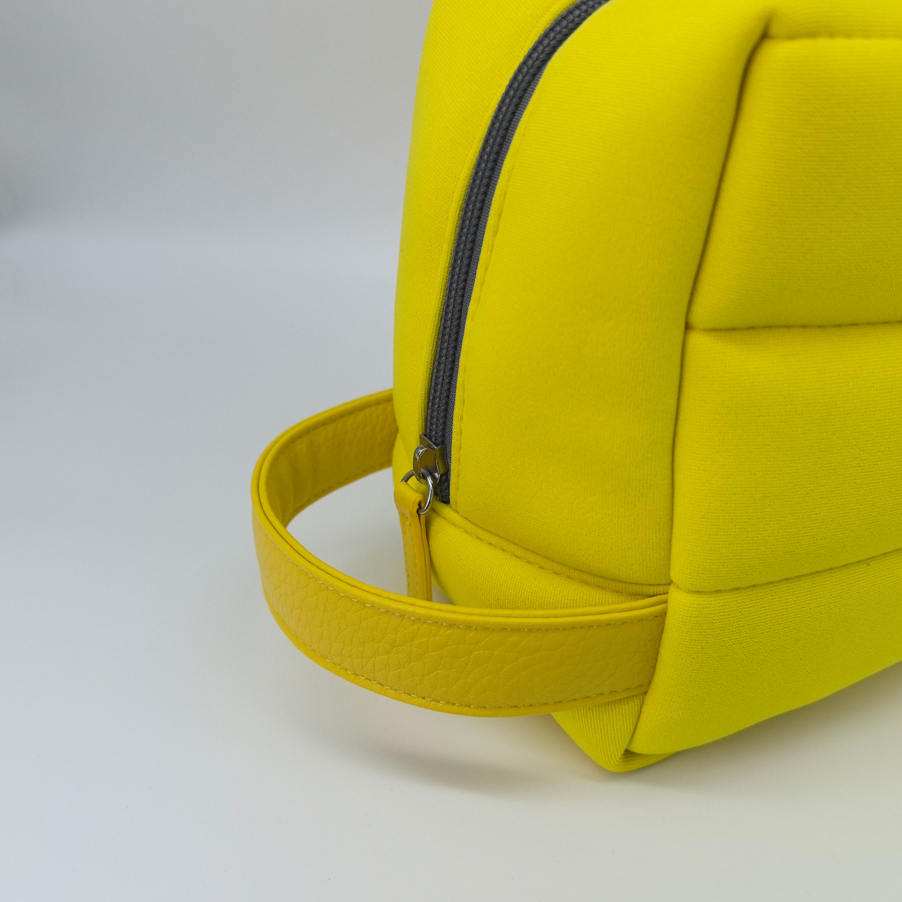 RF Solid Yellow Soft Storage Neoprene Cosmetic Bag