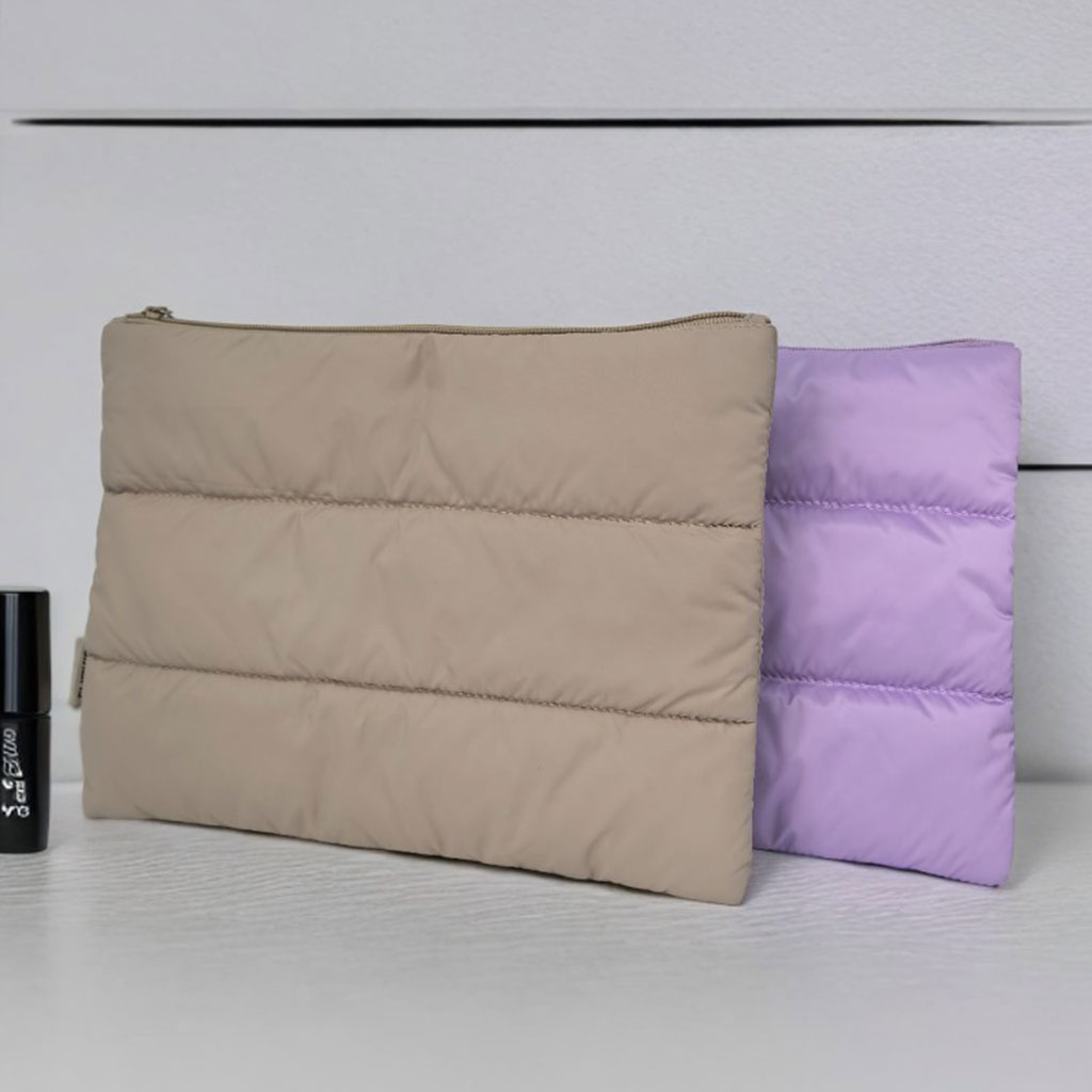 RF Waterproof Soft Storage Nylon Puffer Cosmetic Bag