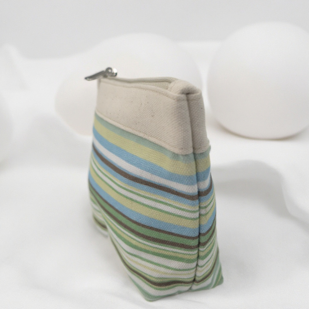 RF Logo Eco Friendly Durable Zipper Canvas Makeup Bag