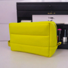 Royal Fair Custom Solid Yellow Soft Neoprene Cosmetic Bag Pouch Big Capacity Neoprene Cosmetic Bag Handle Storage Make up Bag