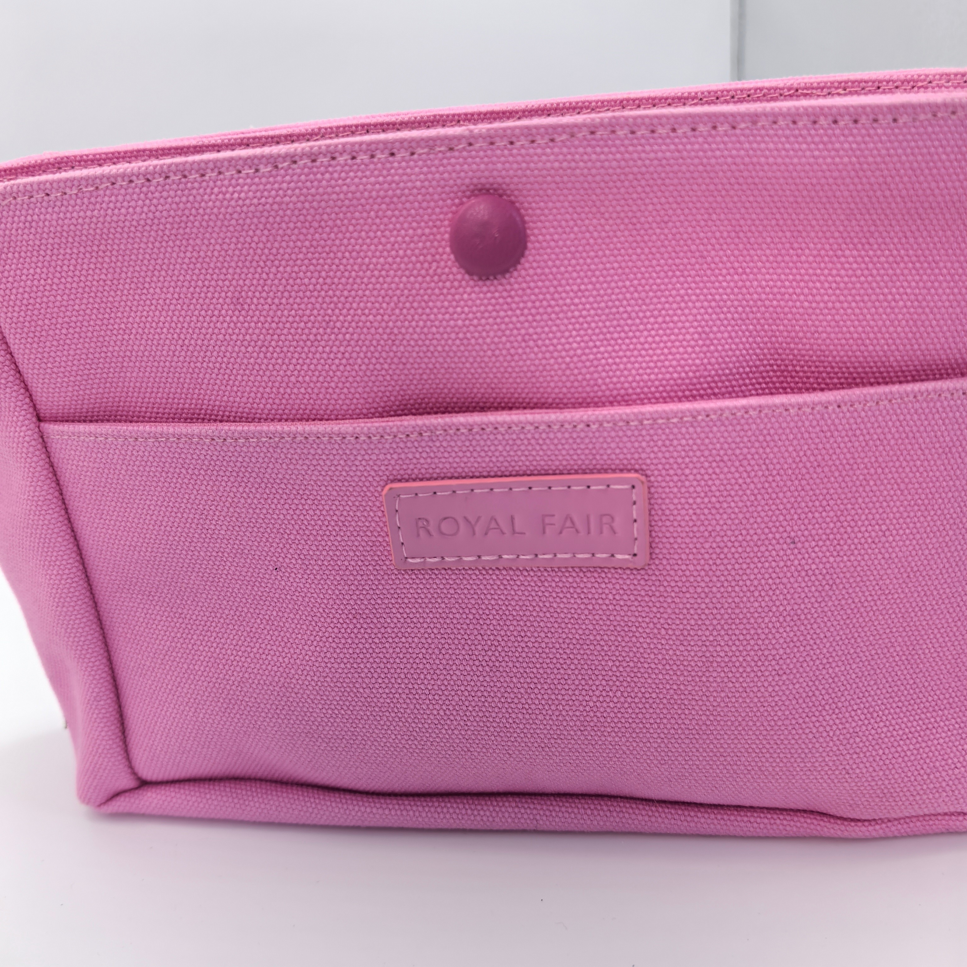 Royal Fair Multi-Functional Canvas Toiletry Bag Spacious Open Top Cosmetic Organizer for Travel Home Storage Solutions