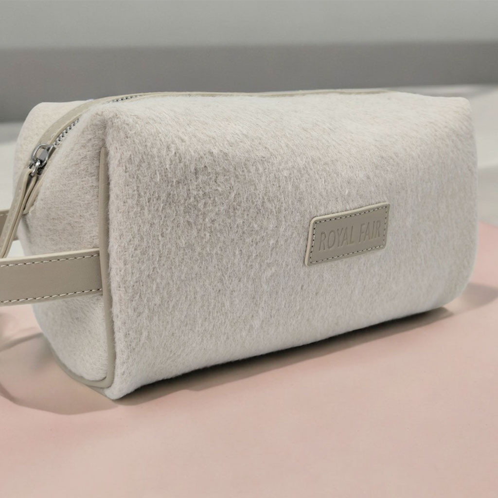 Royal Fair Snug Cosmetic Bag Featuring a Fuzzy Exterior and Roomy Interior to Keep Makeup Essentials