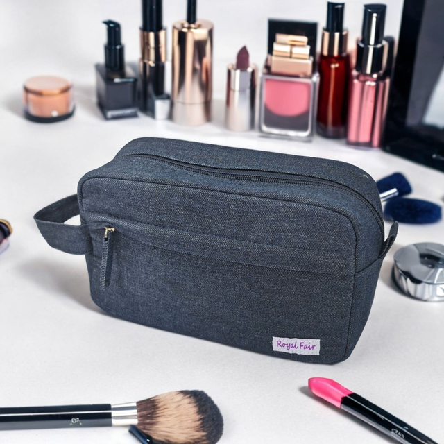 Royal Fair Eco-Friendly Open-Mouth Organizer Bag Zippered Compartments Makeup bag Custom Logo