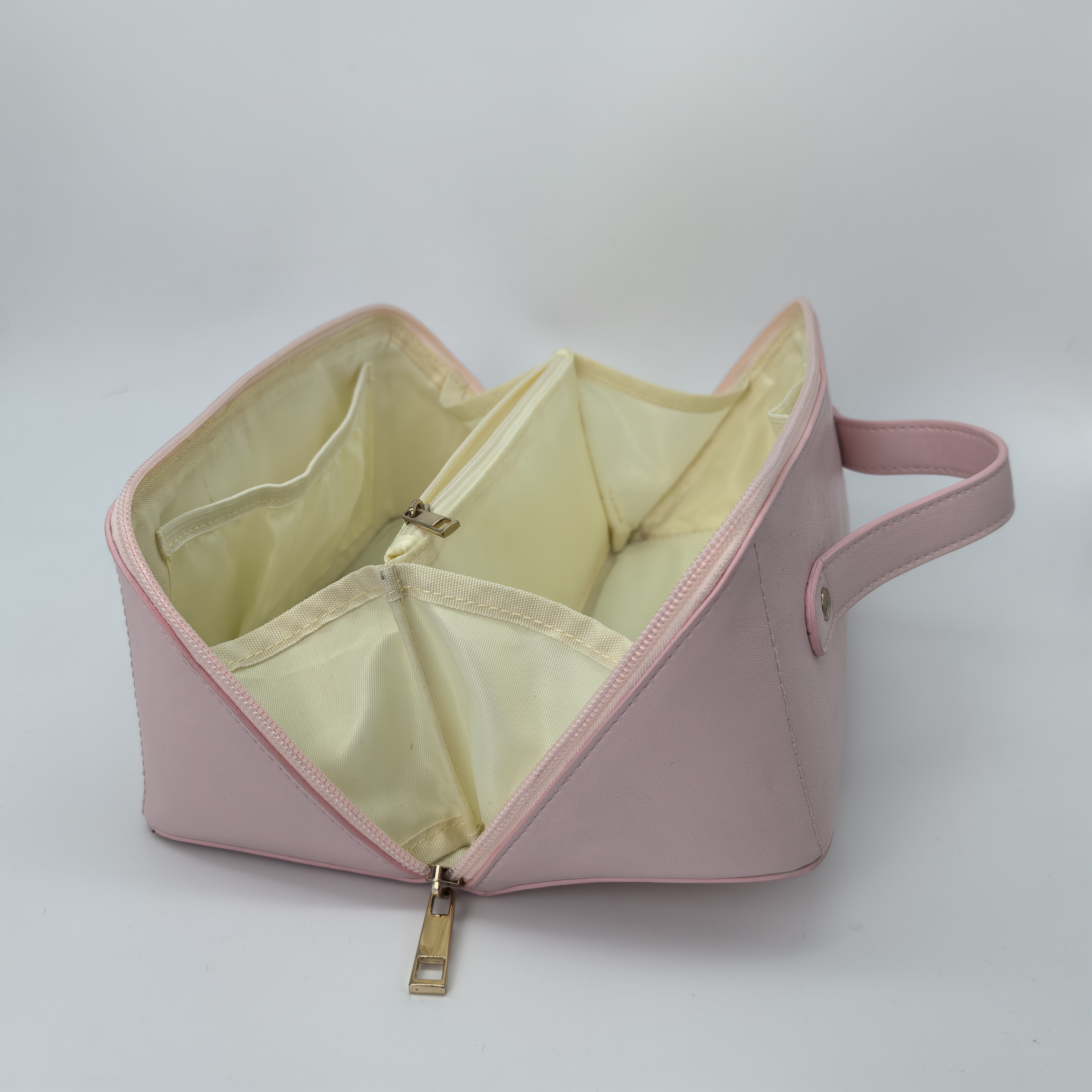 Royal Fair Leather Cosmetic Bag Leather Wide Opening Durable Makeup Organizer Travel Toiletry Bag