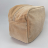 Royal Fair Custom Beige Corduroy Toiletry Bag High Quality Material Perfect for Organizing Beauty Essentials