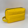 RF Solid Color Waterproof Nylon Puffer Cosmetic Bag