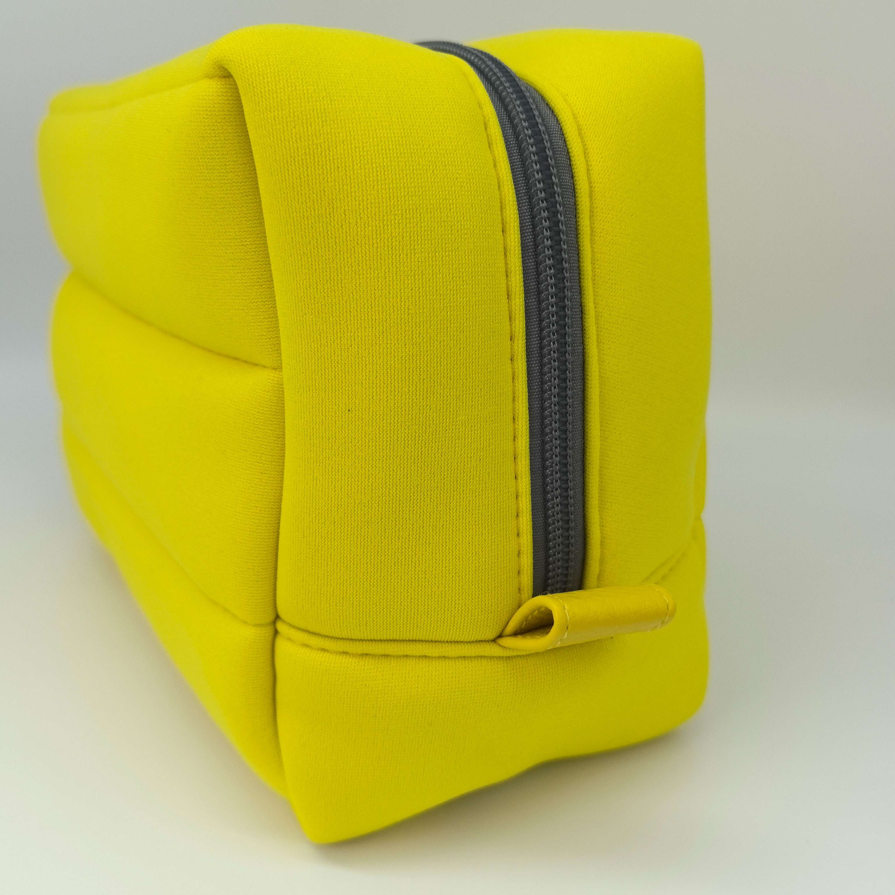 RF Solid Yellow Soft Storage Neoprene Cosmetic Bag