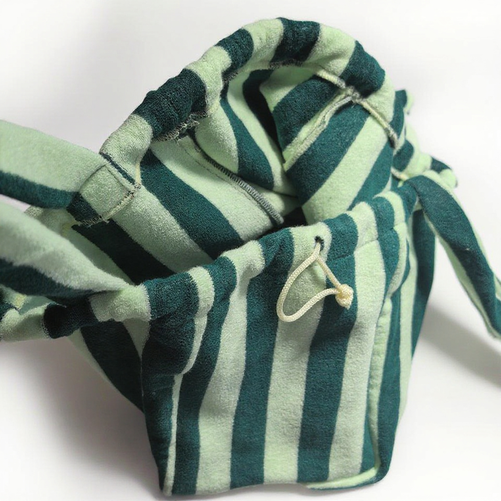 RF Large Soft Two-color Striped Towel Cloth Tote Bag
