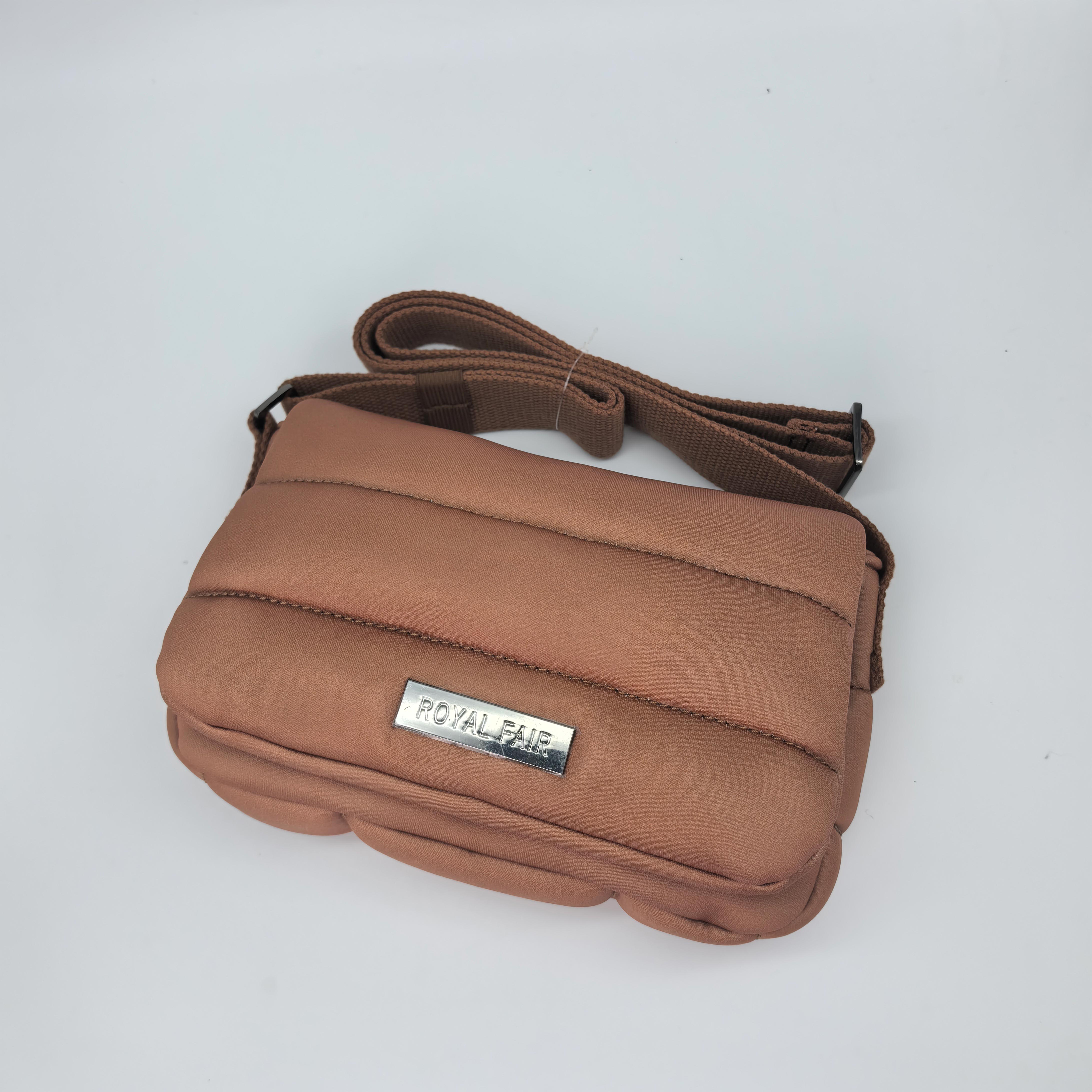 Royal Fair Sophisticated Chic Brown Cross Body Bag Portable Durable Bag for Daily Use