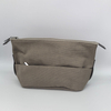 Royal Fair Custom Dark Grey Makeup Organizer Case Canvas Material Multiple Pockets Cosmetic Bag