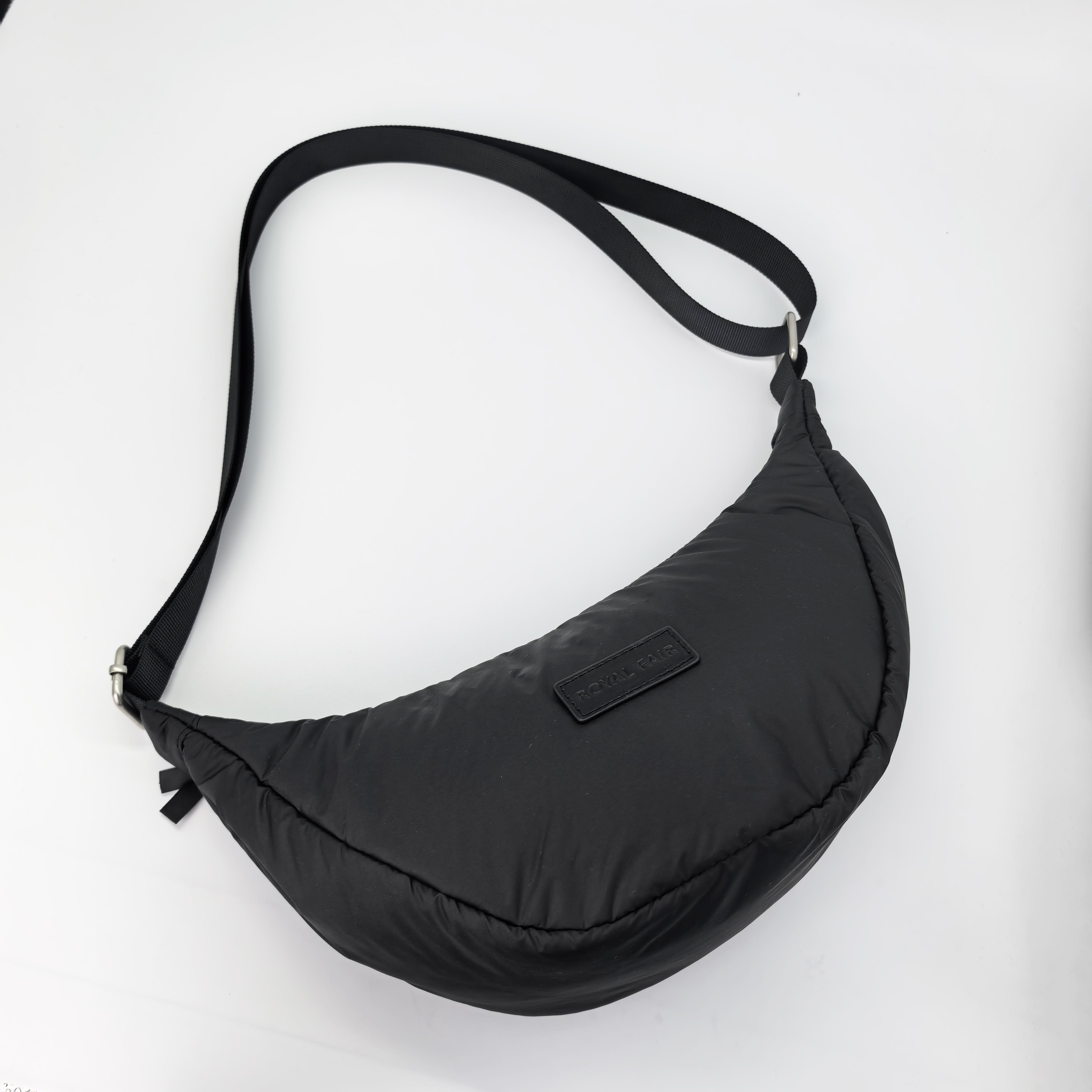 Royal Fair Custom Chic Half Moon Shaped Women's Shoulder Bag Soft Padded Fabric with Adjustable Strap for Comfort