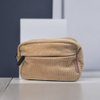 Royal Fair Custom Beige Corduroy Toiletry Bag High Quality Material Perfect for Organizing Beauty Essentials