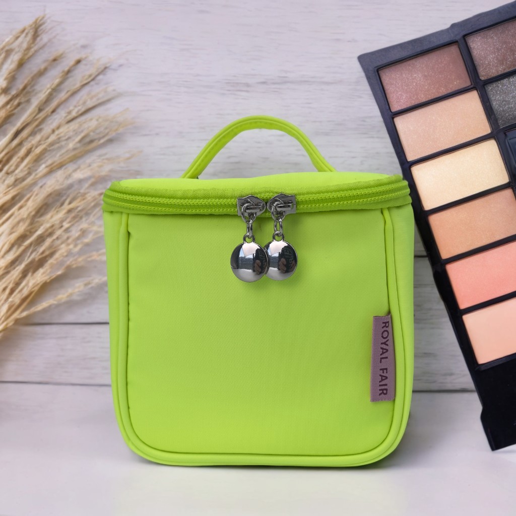 Royal Fair Custom Polyester Cosmetic Bag Women Cute Lady Portable Lightweight Makeup Organizer Bag for Women