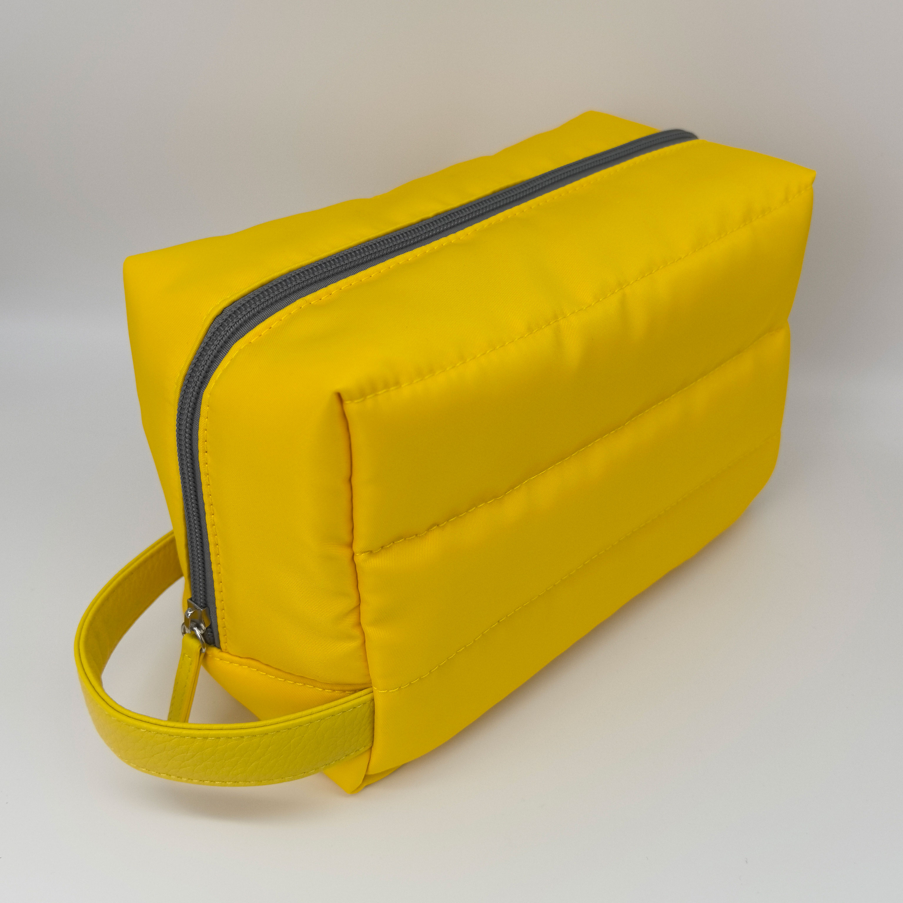 RF Solid Color Waterproof Nylon Puffer Cosmetic Bag